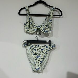 Blue/green flower Abercrombie &Fitch High thigh bikini